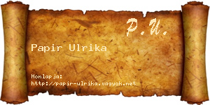 Papir Ulrika névjegykártya